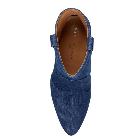 NEW Marc Fisher LTD Carissa Pull On Ankle Bootie Navy Denim Women’s size 7.5 - Picture 13 of 14